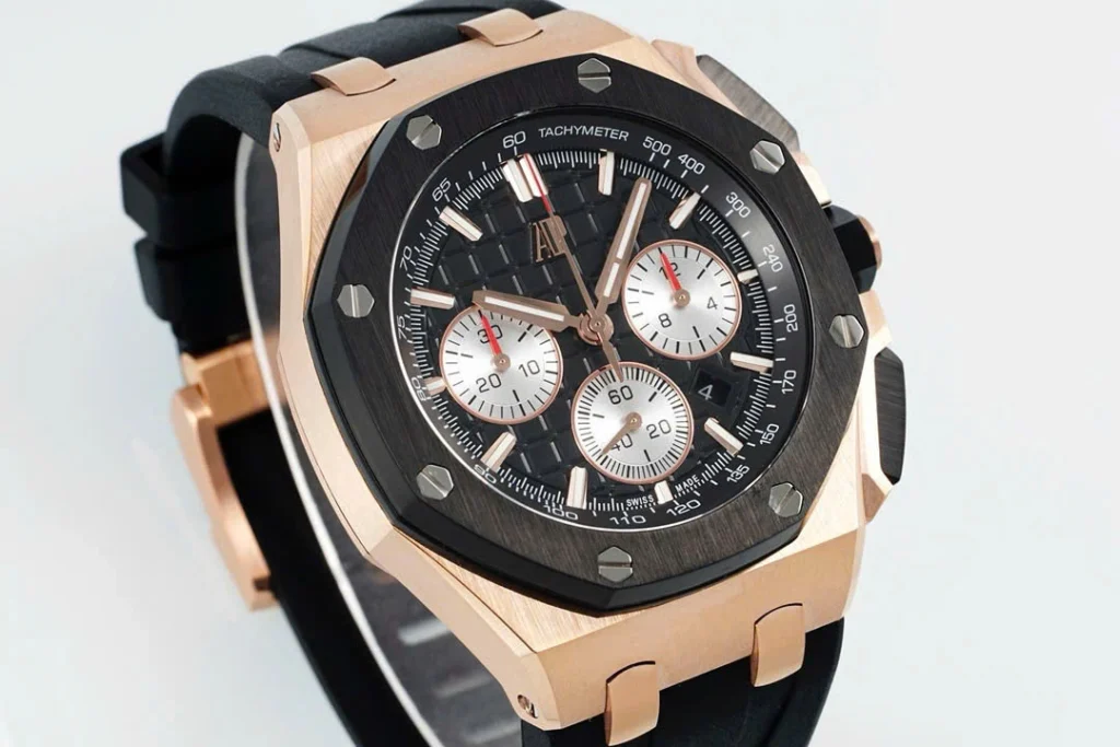 Super-Clone-Audemars-Piguet-Royal-Oak-Offshore-Rose-Gold-26420ST-42mm-Black-Dial-2