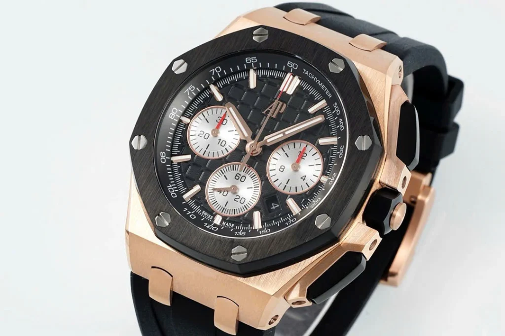 Super-Clone-Audemars-Piguet-Royal-Oak-Offshore-Rose-Gold-26420ST-42mm-Black-Dial-3