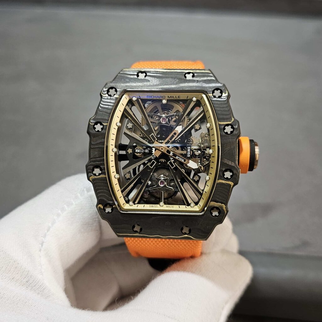 Richard Mille Rm12-01 Gold Carbon Tourbillon Limited Edition Super Clone