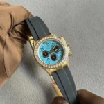 Rolex 126538TBR Yellow Gold Turquoise Stone Dial Diamond Bezel Oysterflex (2025) Super Clone