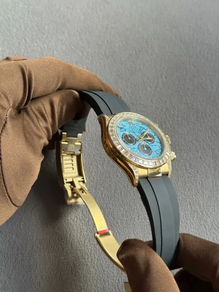 Rolex 126538TBR Yellow Gold Turquoise Stone Dial Diamond Bezel Oysterflex (2025) Super Clone