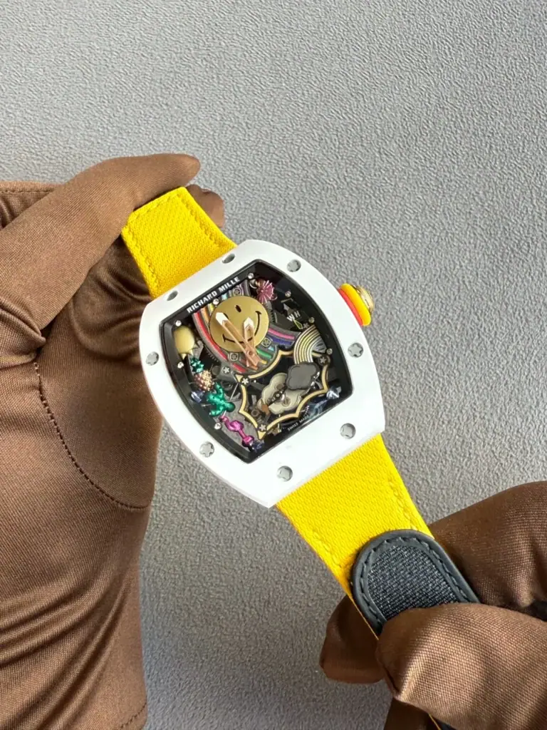 Richard Mille RM 88 Automatic Winding Tourbillon Smiley Transparent Dial Titanium Super Clone