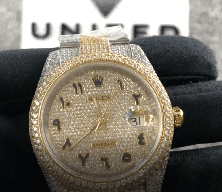 AP Royal Oak Yellow Gold Iced Out Super Clone