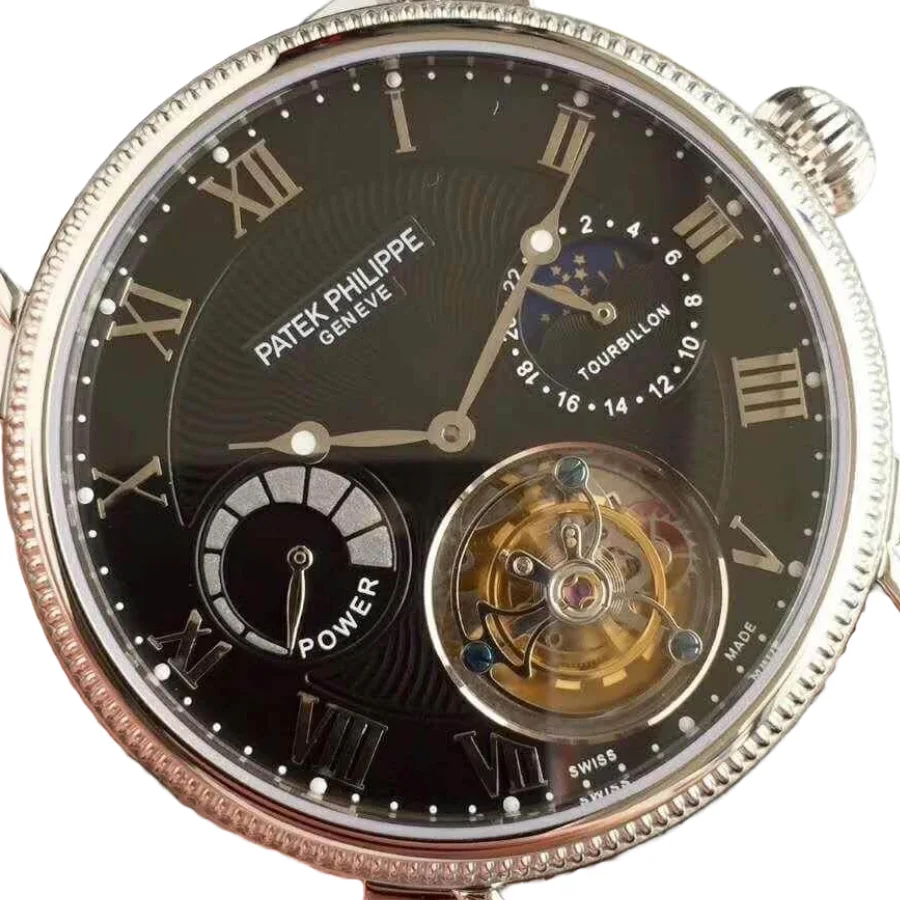 Patek Philippe Tourbillon Moonphase Black Dial Super Clone
