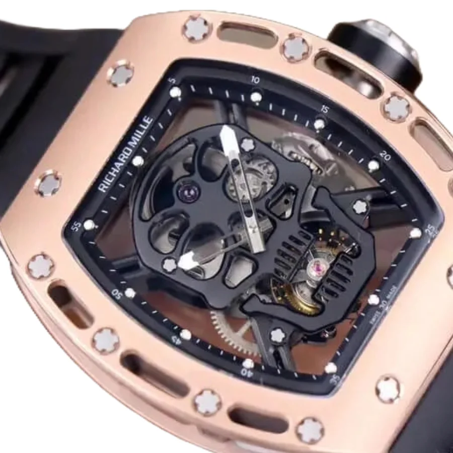 Richard Mille RM 52-01 Tourbillon Skull Dial Rose Gold Super Clone