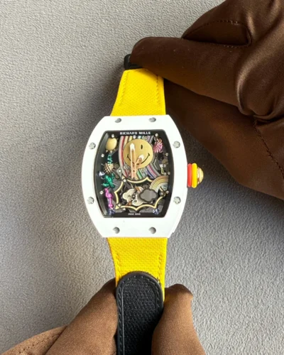 Richard Mille RM 88 Automatic Winding Tourbillon Smiley Transparent Dial Titanium Super Clone