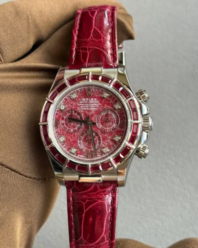 Rolex 116589SALV White Gold Ruby Set Bezel Rubellite Dial Full Set Super Clone