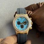 Rolex 126538TBR Yellow Gold Turquoise Stone Dial Diamond Bezel Oysterflex (2025) Super Clone