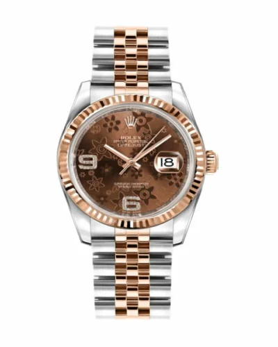Rolex Datejust 116231-0105 Chocolate Floral Dial Super Clone