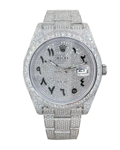 Rolex Datejust Arabic Dial Iced Out 116300 Super Clone