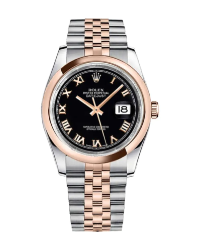 Rolex Datejust Rose Gold & Steel Svart Dial Jubilee Super Clone