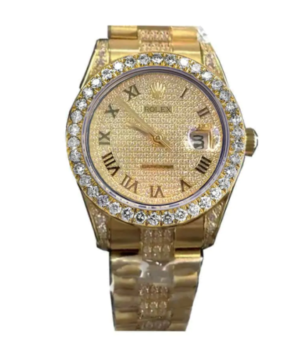 Rolex Datejust gult gull Iced out 116623 Super Clone