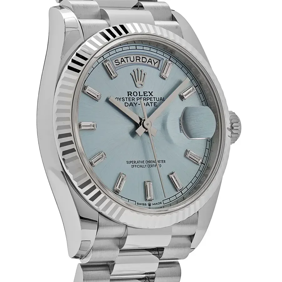 Rolex Day-Date 128236 Ice Blue Grooved Super Clone