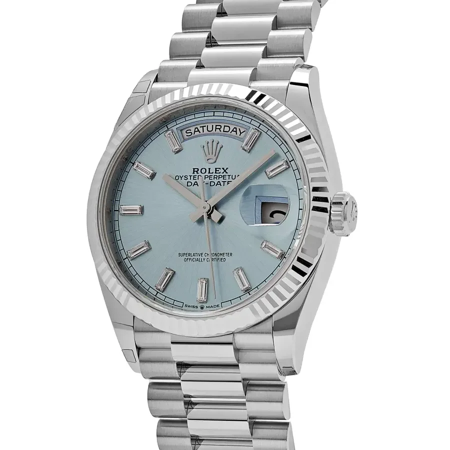 Rolex Day-Date 128236 Ice Blue Grooved Super Clone