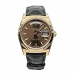 Rolex Day-Date 128238 Black Leather Super Clone
