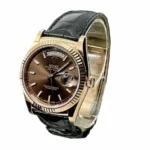 Rolex Day-Date 128238 Black Leather Super Clone
