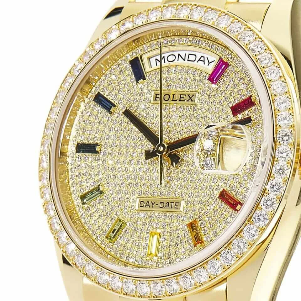 Rolex Day-Date 128348RBR-0030 Diamond Super Clone