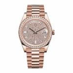 Rolex Day-Date 228345RBR Everose Gold Diamond Bezel Super Clone