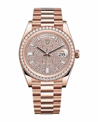 Rolex Day-Date 228345RBR Everose Gold Diamond Bezel Super Clone