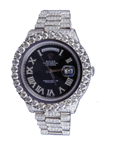 Rolex Day-Date II 218239 Black Iced Out Super Clone