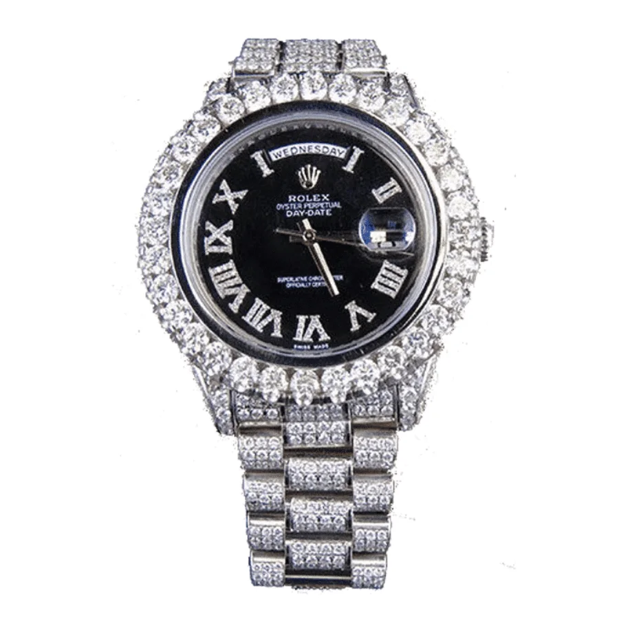 Rolex Day-Date II 218239 Black Iced Out Super Clone