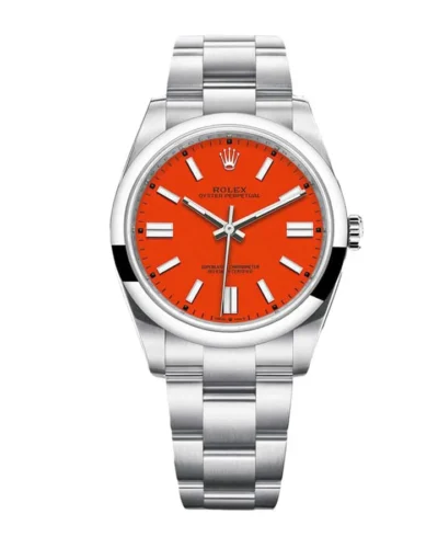 Rolex Oyster Perpetual 126000 Coral Red Dial Super Clone