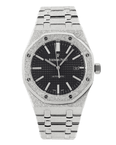 Super Clone Audemars Piguet Royal Oak Frosted Gold 41mm Marcació negre Steel