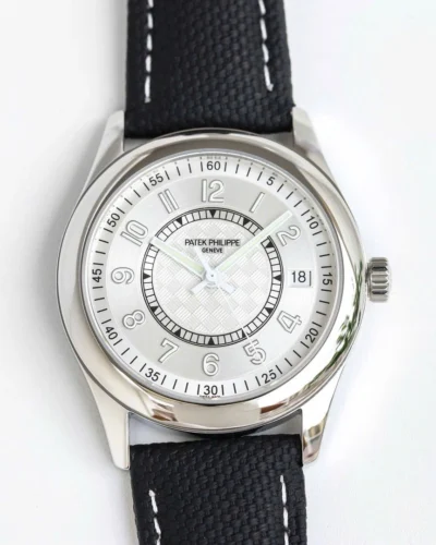 Super Clone Patek Philippe Calatrava 6007A Steel 40mm Mostrador branco