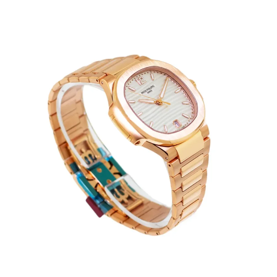 Super Clone Patek Philippe Nautilus 7118/1R-001 35.2mm White Dial Rose Gold