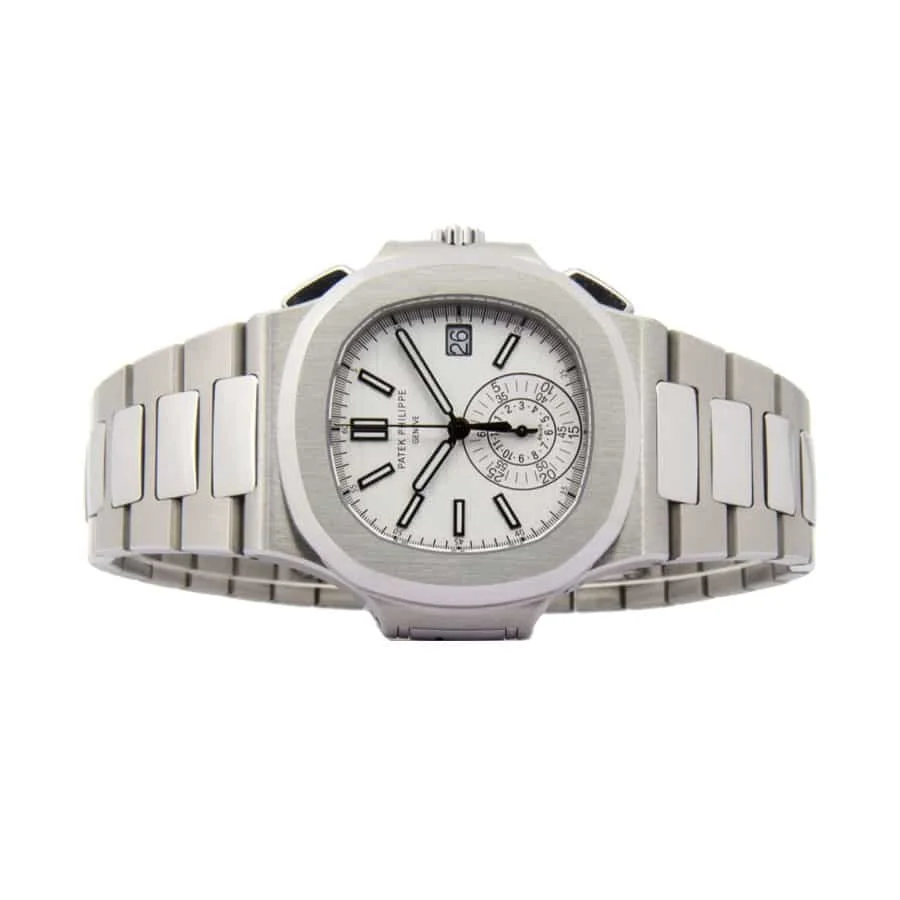 Super Clone Patek Philippe Nautilus Chronograph 5980/1A-019 40.5mm White Dial