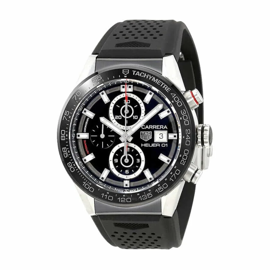 TAG Heuer Carrera Chronograph CBN2A1B.BA0643 Black Rubber Super Clone