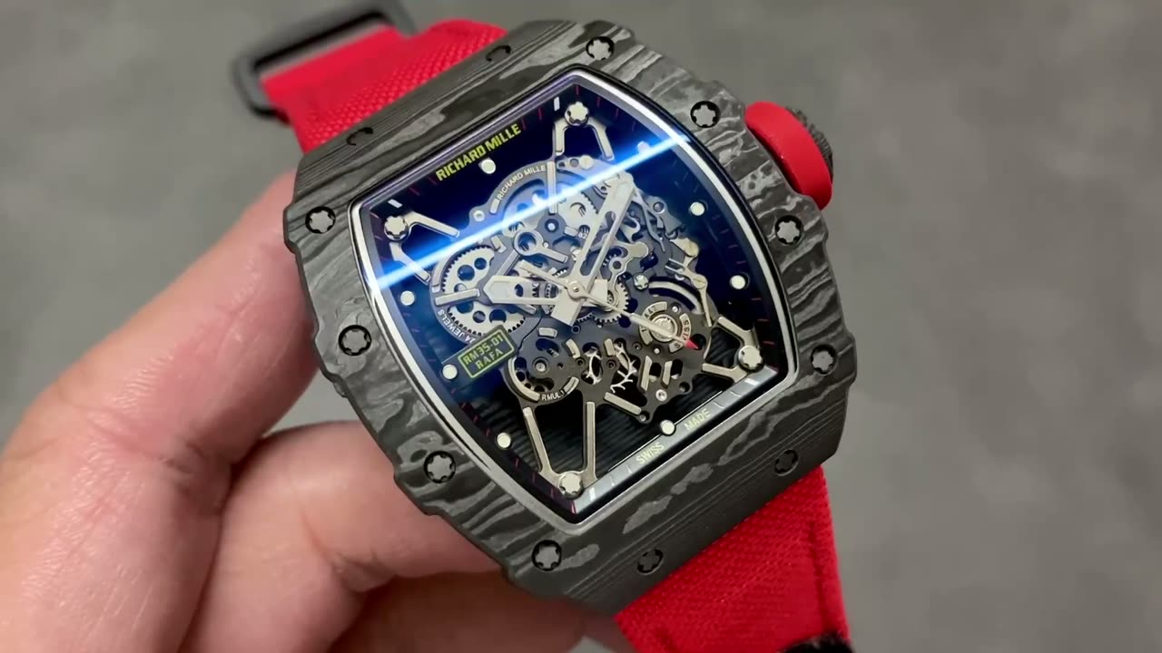 فحص جودة super clone Richard Mille Skeleton Tourbillon